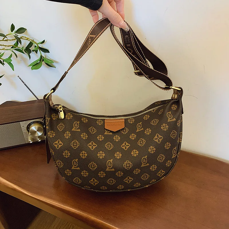 

2025 Printed Color-Block Hobo Bag for Women, Spacious Underarm Shoulder Bag, Vintage Chic Crossbody Purse