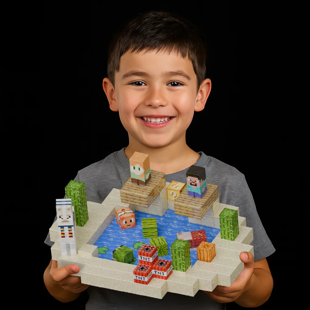 บล็อกอาคารแม่เหล็ก Mine World แม่เหล็ก Cube ชุดสําหรับเด็กผู้หญิงเด็กอายุ 3 + DIY สไตล์พิกเซลชุดฐานแผ่นของเล่น STEM Baseplate