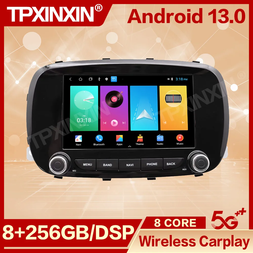 

Автомобильное радио с экраном Android 13, автомобильное мультимедиа для Fiat 500X 2014 2015 2016 2017 2018 2019 2020, головное устройство с GPS-навигацией