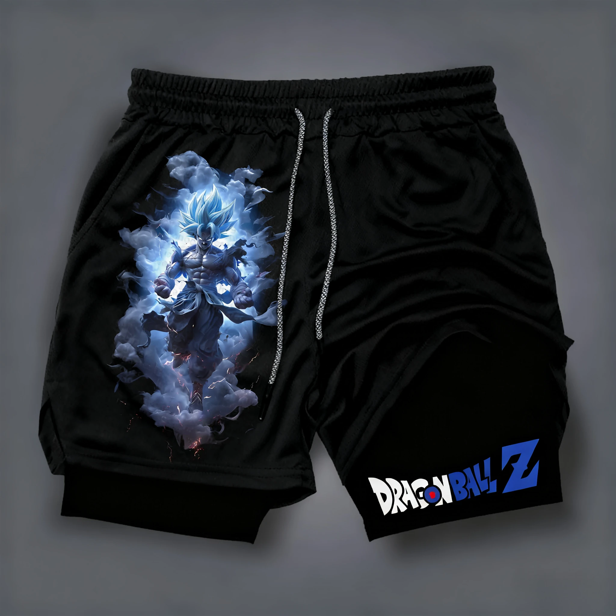 لعبة دراغون بول جوكو مطبوعة طبقة مزدوجة السراويل بانداي فضفاضة للرجال والنساء 2026 الصيف تنفس رياضي موضة السراويل