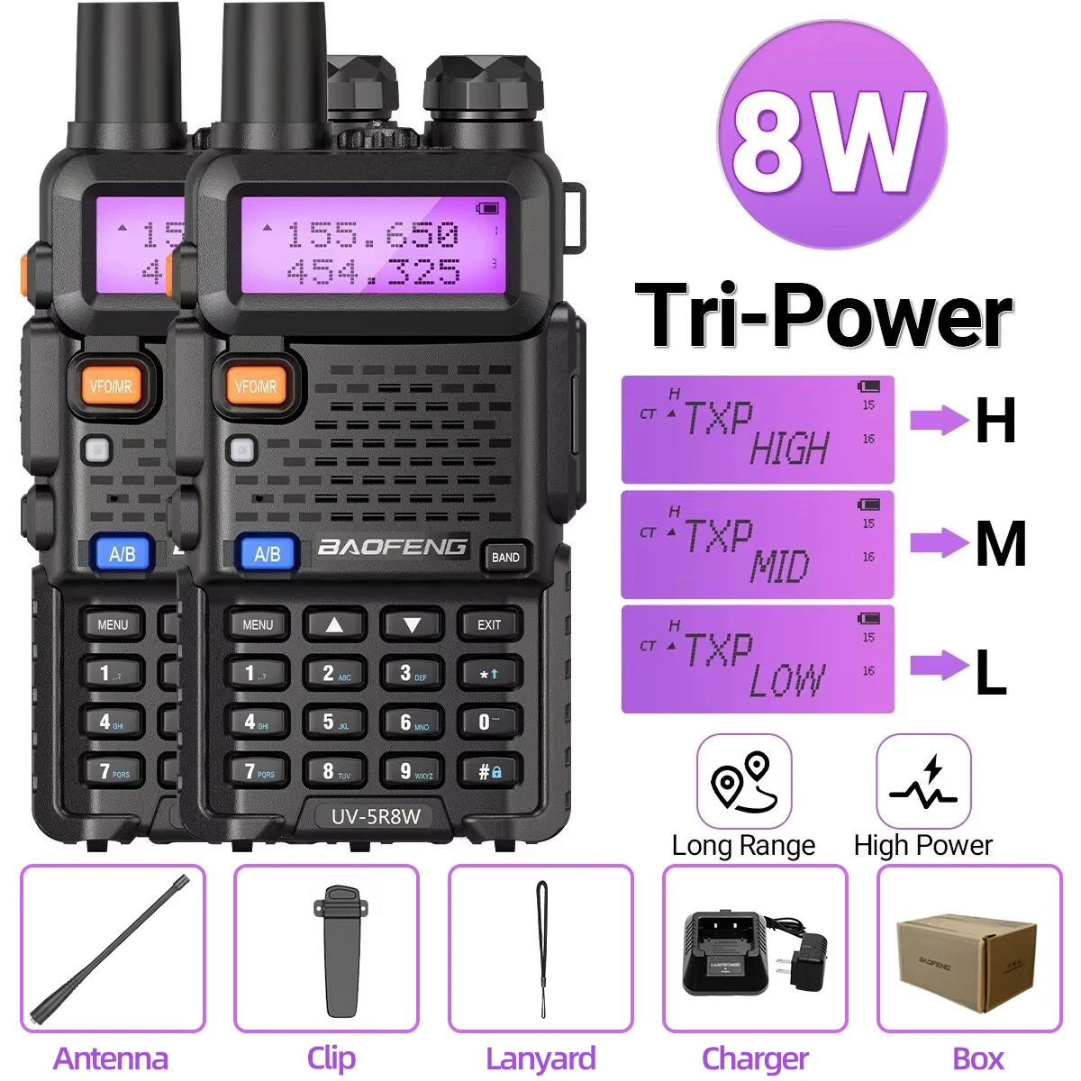 1/2PCS Baofeng UV 5R 5W 8W Walkie Talkie Tragbare Ham CB Radio Dual Band VHF UHF FM Transceiver Zwei Weg Radio UV82 S9 K5 Plus