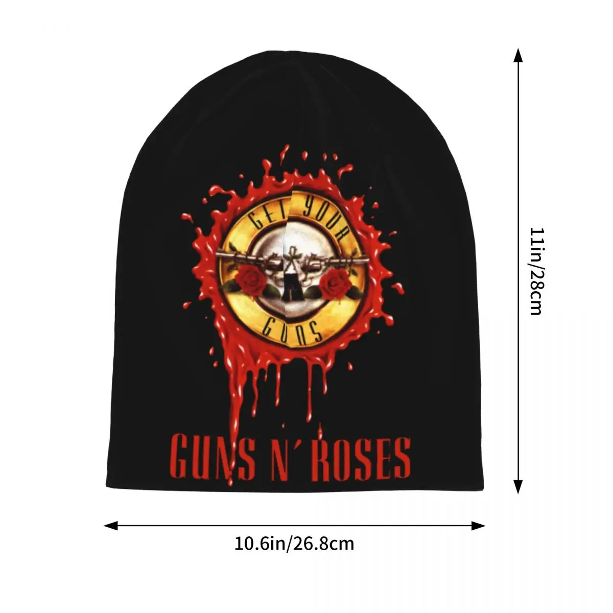 Guns N Roses Bullet Logo Vintage Black Beanies Pullover Cap Comfortable Bonnet Hats Knit Hat Unisex Spring Warm Head Wrap Caps