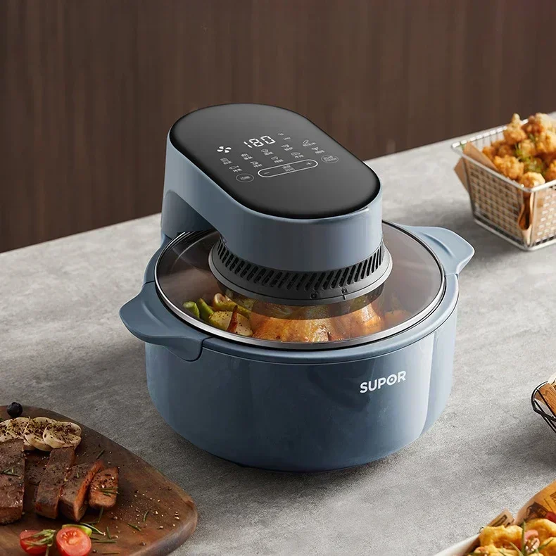 مقلاة هوائية مرئية سعة 5 لتر، مقلاة بخارية خالية من الزيت، هواء منزلي ذكي، آلة الكل في واحد