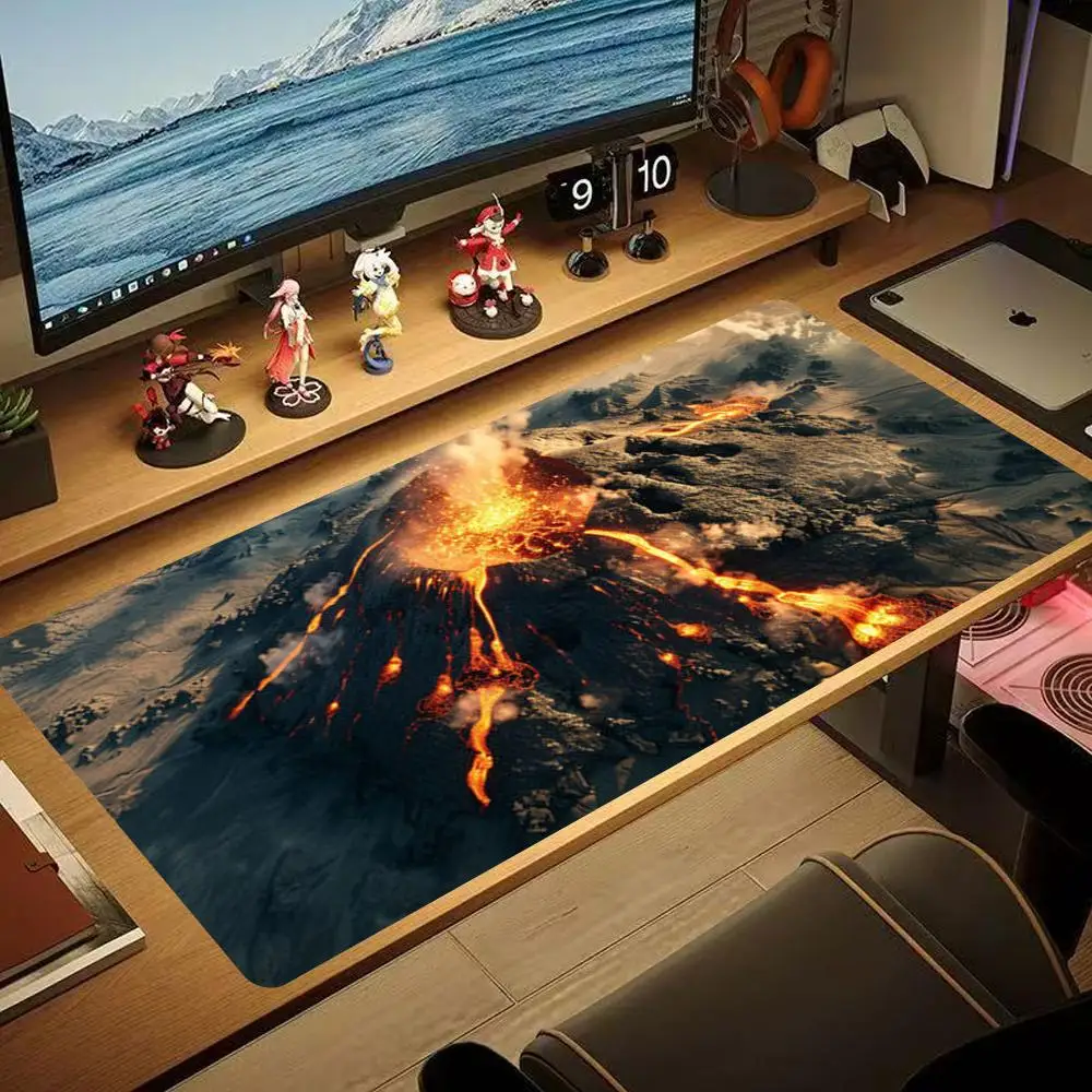 

Mouse Pad Volcano large keyboard mouse desk pad non-slip rubber gaming mouse pad laptop mouse carpet