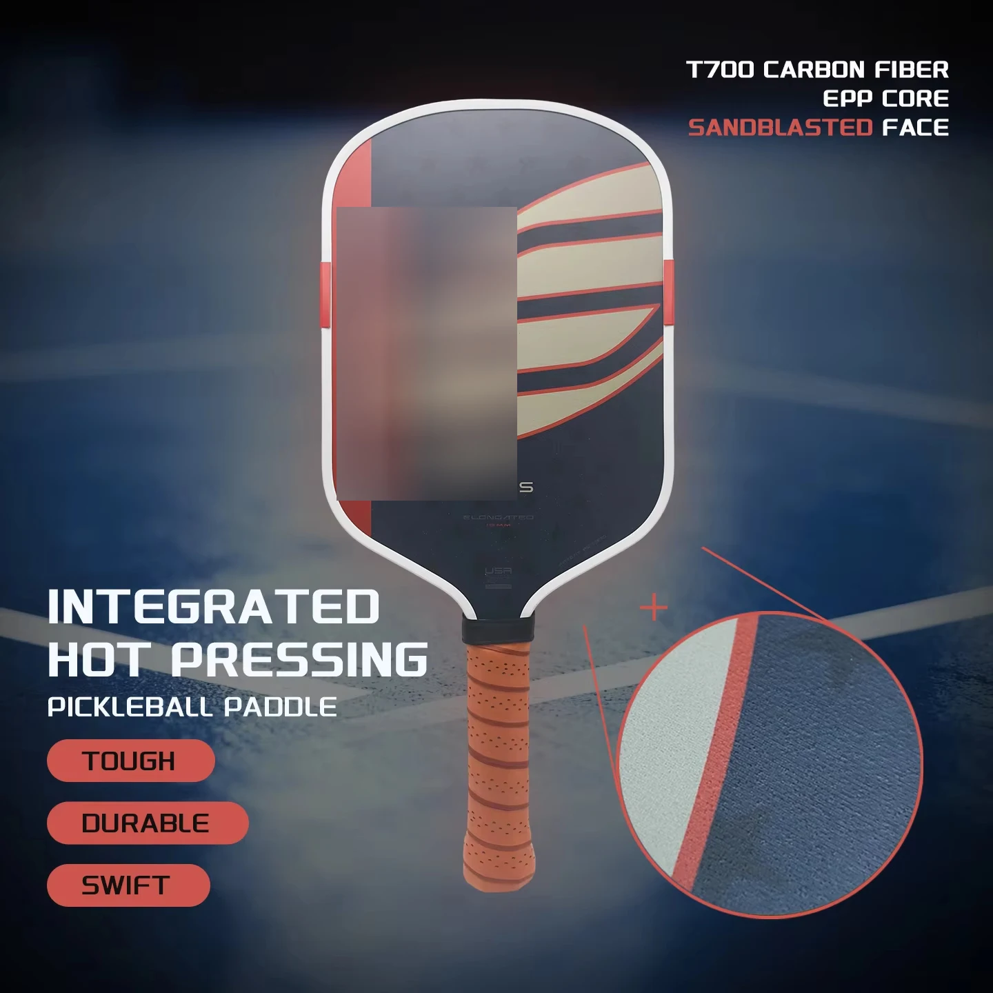 1pc-boomstik-pickleball-paddle-t700-carbon-fiber-16mm-thermoformed-foam-core-sandblast-surface-high-spin-pro-player-choice