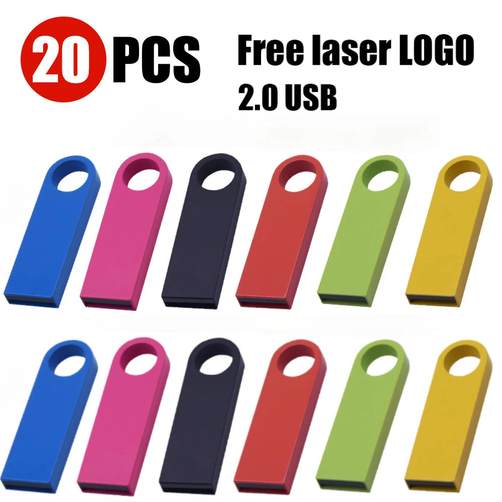 20Pcs/Lot USB Flash Drive 16GB 32GB 64GB 128GB pendrive 1gb 2gb 4gb 8gb флешка usb Pendrive 128MB 256MB Free Custom logo