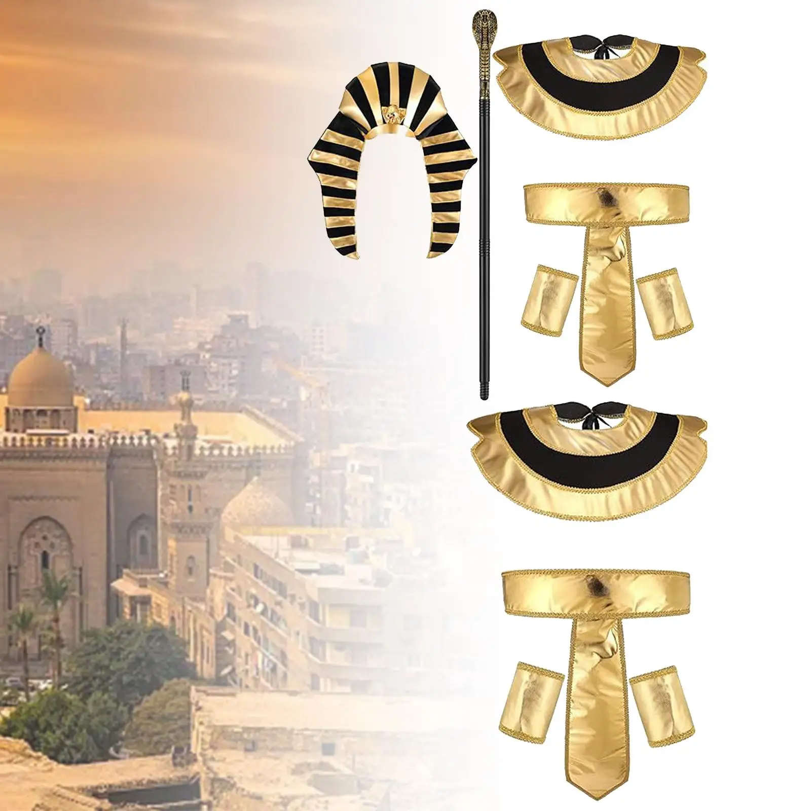 Adult Egyptian Costume Accessories Dress up Props Festivals Stage Show Party Favors Masquerade Event Rave Egyptian Belt Cuffs