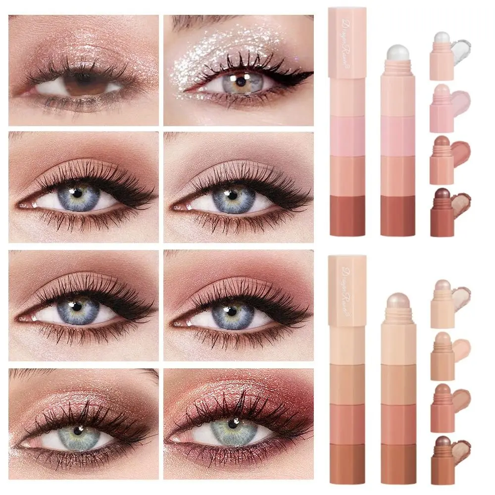 Makeup Lazy Eyeshadow Pencil Waterproof 4 color/set Highlighter Silkworm Pencil Non-Smudge Long Lasting Eyeshadow Crayon