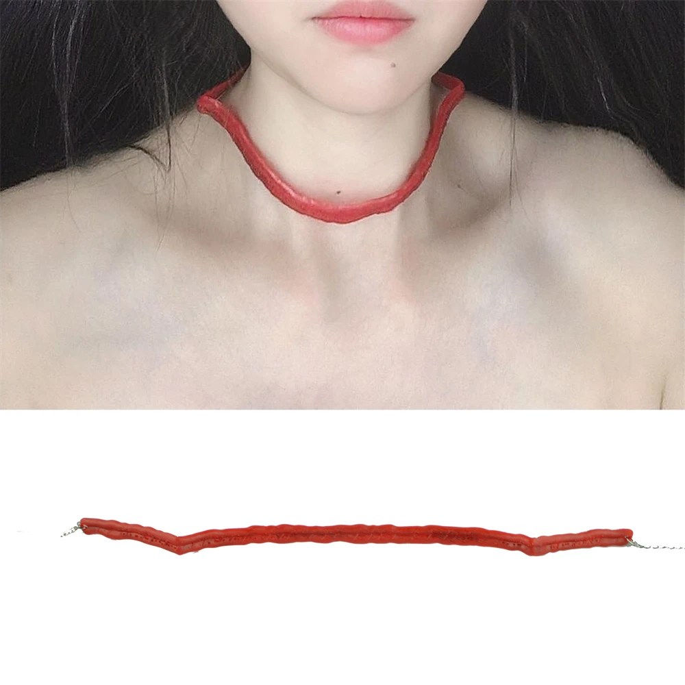 10/Halloween Decoration Horror Blood Drip Necklace Fake Blood Vampire Fancy Joker Choker Costume Necklaces Party Tools