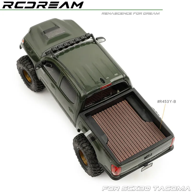 RCDream SCX30 Tacoma Truck Bed Wood Floor Panel Simulated Decorative RC Crawler Upgrade Scale Appearance Accessory