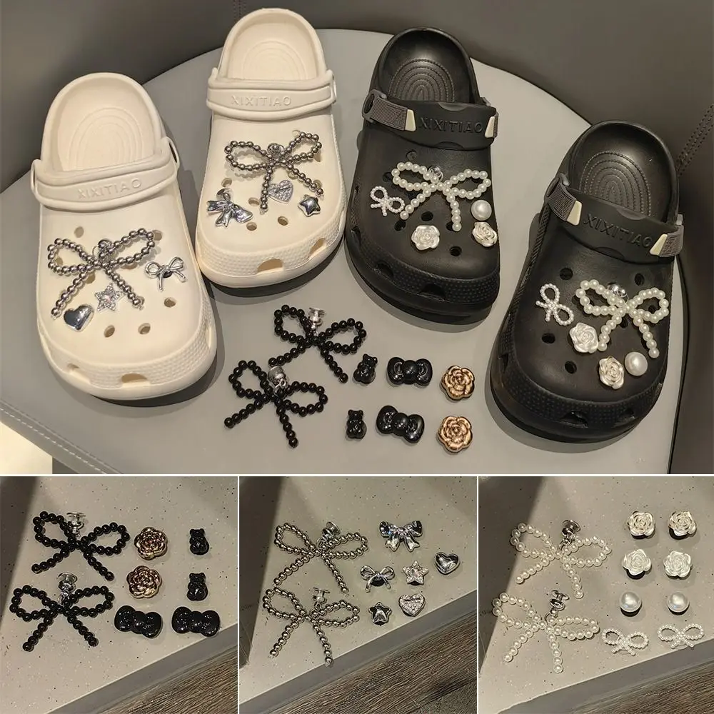 10 Pièces Breloques pour Chaussures de Plage, Décorations Amovibles DIY avec Perles, Nœuds et Fleurs, Accessoires pour Chaussures Perforées