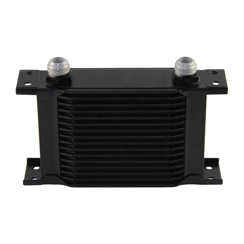 Ölkühler 10/13/16/19/25/34/44 Reihe AN10 Matrix 128 mm Dicke 50 mm Getriebe 10-AN 7/8"-14 UNF Universal Schwarz Aluminium