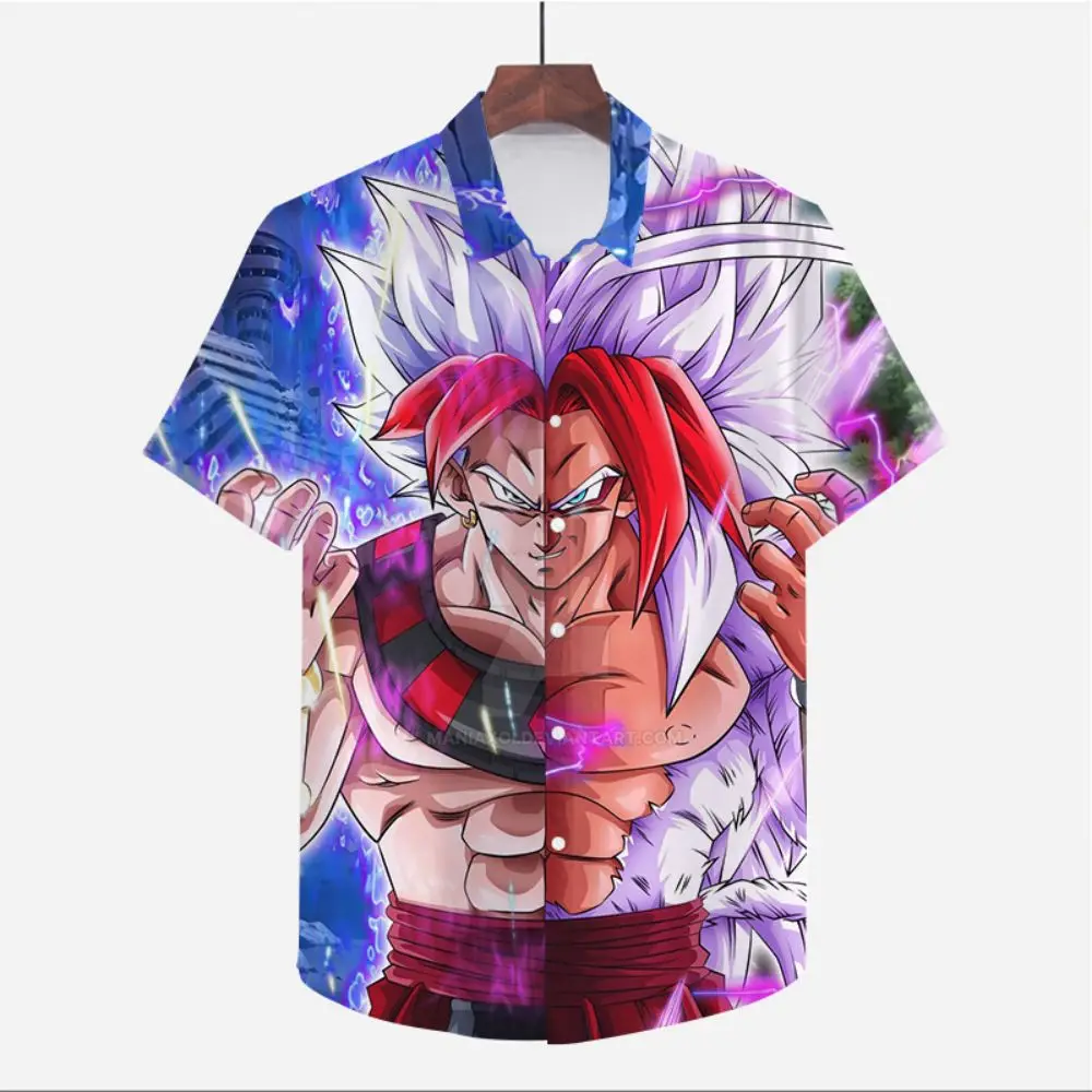 Men's Clothes Dragon Ball Z Cool Shirt Streetwear Anime 5XL Seaside Trip Beach Style 2023 Harajuku Fashion Cute Oversized Y2k