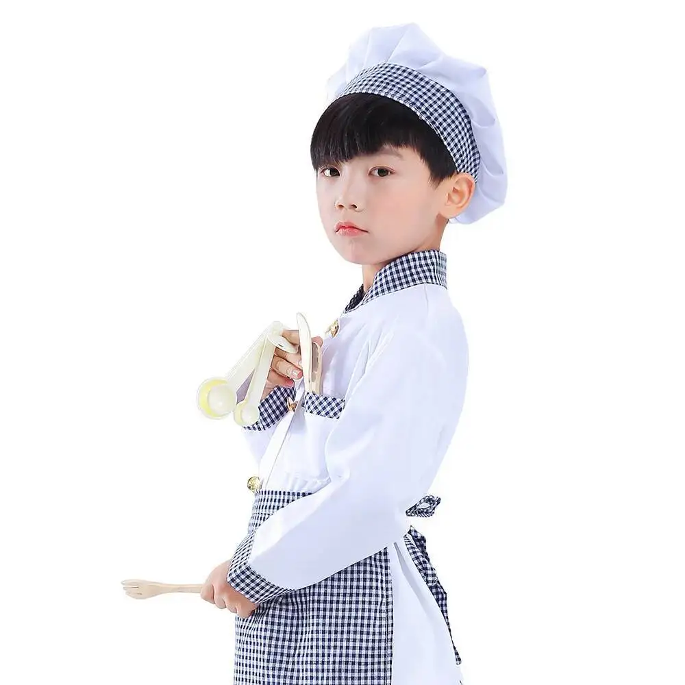 Kinder Jungen Mädchen Koch Kostüm Kochen Backen Kleidung Kinder Halloween Kostüm Set Bühne Kleidung Karneval Party Leistung