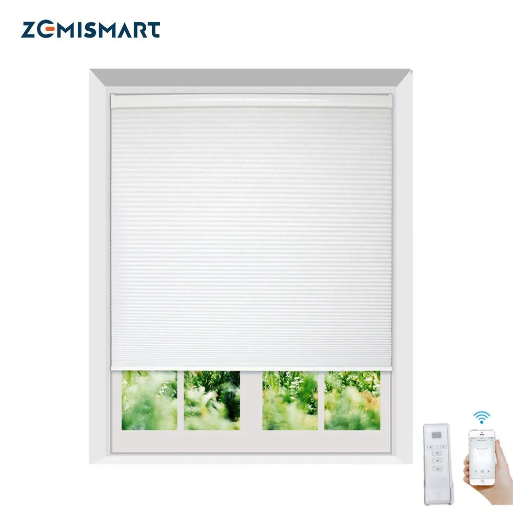 Zemismart Cordless Cellular Shades Light Filtering Tuya WiFi Smart Life Electric Honeycomb Blind Alexa Google Home Control