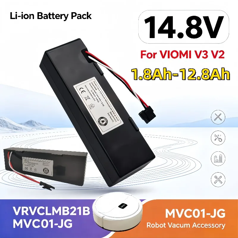 Batería Recargable 14.8V Para Aspirador Fregador VIOMI V3 V2 Pr VRVCLMB21B MVVC01‑JG Múltiples Capacidades