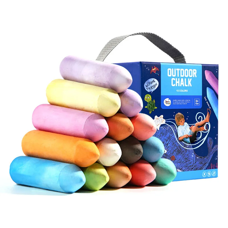 15 Colors 20 Pieces Children's Dust-free Chalk Set Students Painting Graffiti Pen Outdoor Games Safe Non-toxic Art Supplies