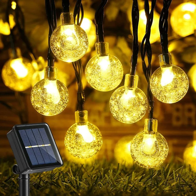 Solar Crystal Ball LED Outdoor Light 100LED 8 Lighting Modes IP65 Fairy Lights Christmas Garland Garden Party Decoration