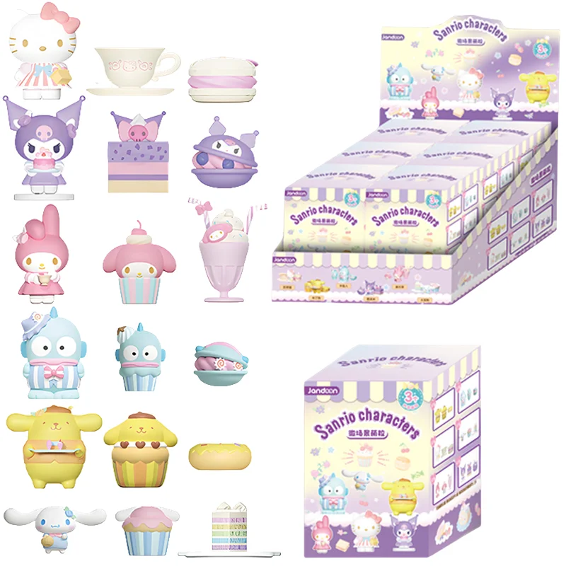 JANDOOM Sanrio My Melody Kuromi Hello Kitty Cinnamoroll Pochacco Huntington Action Figure Grana di Riso Bambola Cieca Scatola Giocattoli Regali