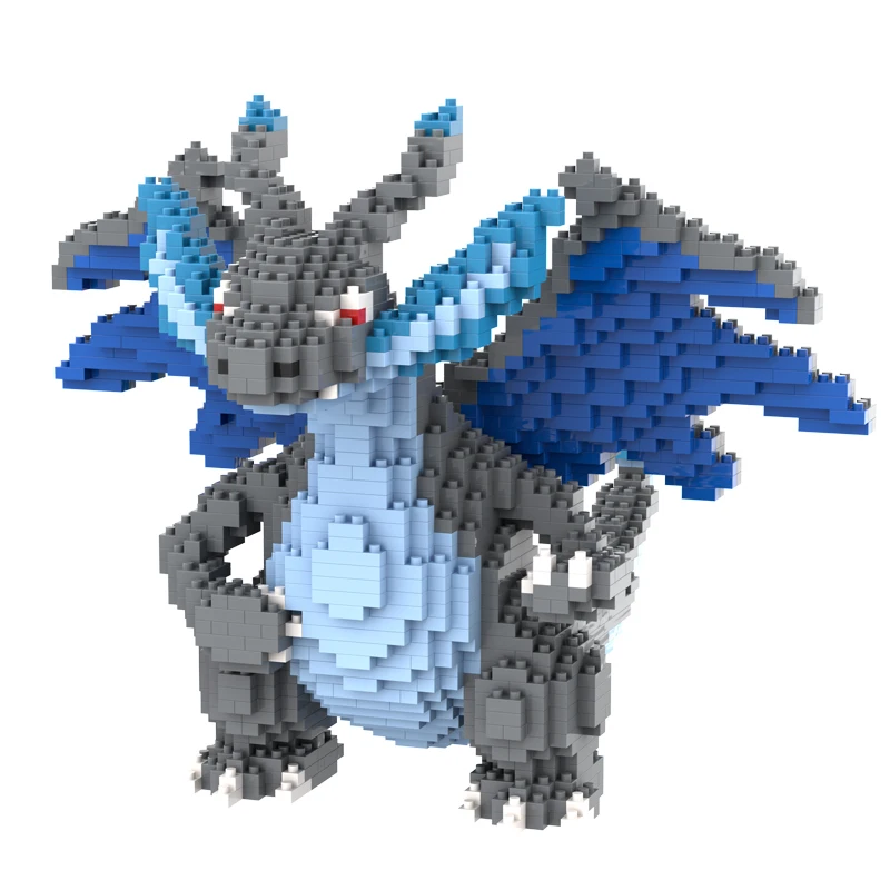 Pokemon Mega Charizard Micro Building Blocks Piplup Gengar DIY Assembly Puzzle Mini Bricks Figure Toys for Kid Christmas Gift