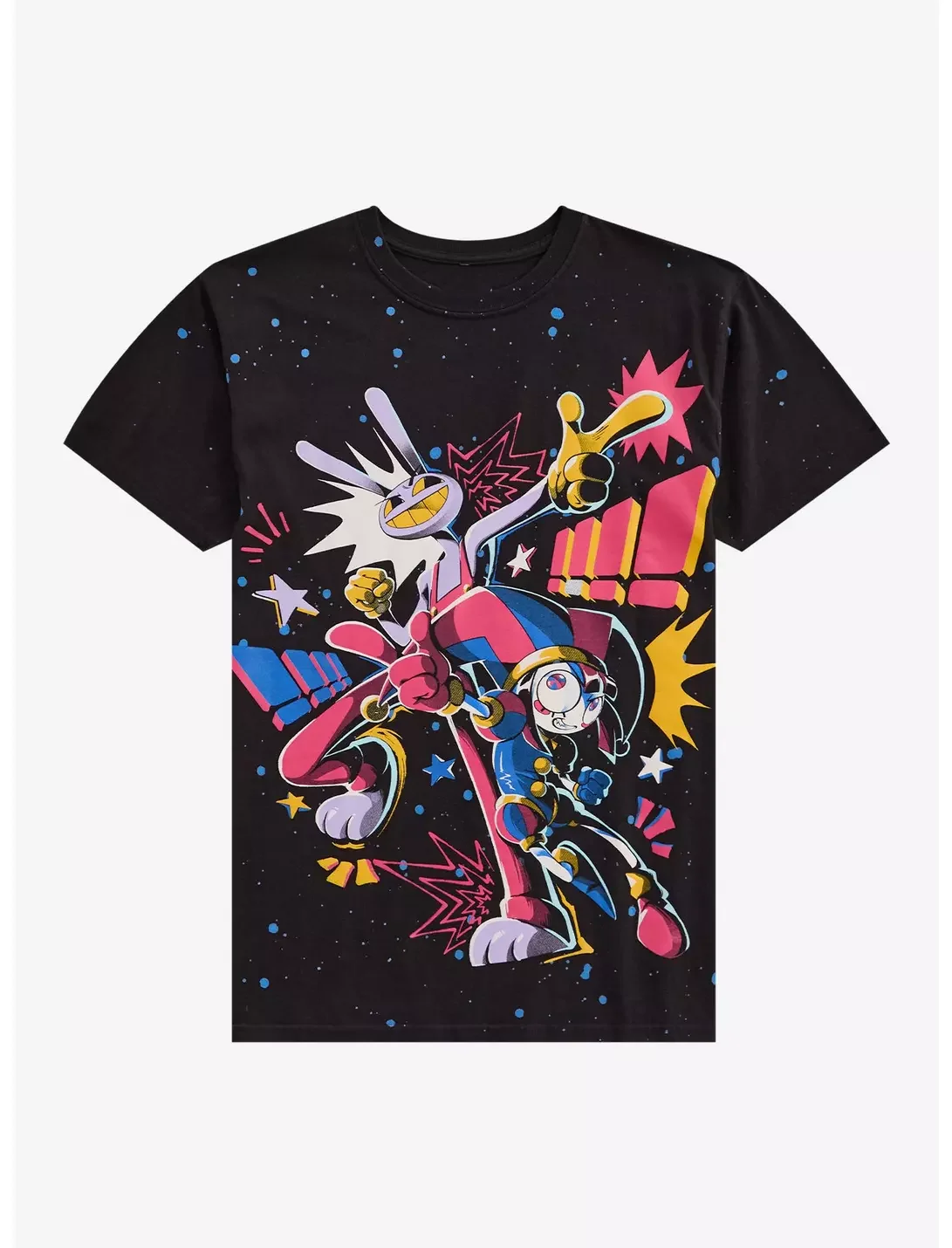 2026 Herren Damen The Amazing Digital Circus Pomni & Jax T-Shirt, Farbenfrohe Anime-Grafik Freizeitkleidung für Streetwear
