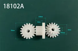 18082B 18102A 18102B 18122B 0.5M Double Layer Gear 18 Teeth POM Plastic Gear DIY Model Toy Accessories Module 0.5