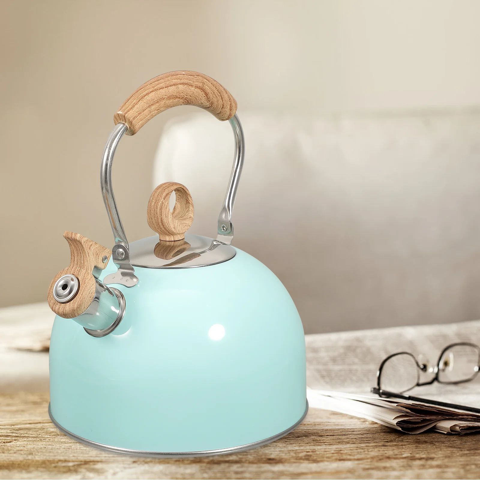 

Stainless Steel Water Kettle 2.5L Household Whistling Pot for Home Boiling Kettle Comfortable Handle Easy to Store