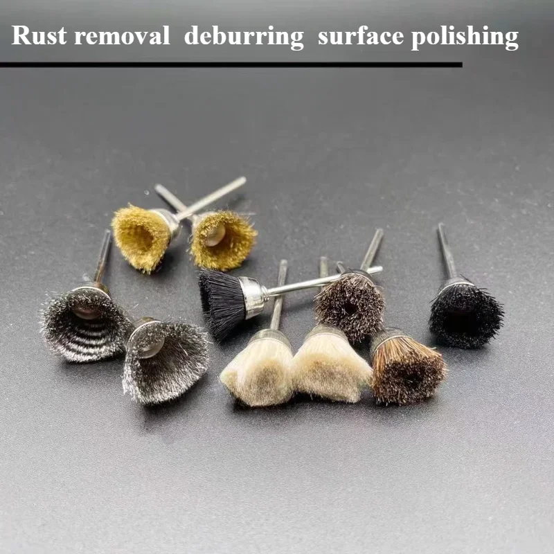 

5 шт., 2,35 см, стальная проволока, колесная щетка, полировальная шлифовальная машина, аксессуары, роторный электрический набор инструментов для гравера, полировки стали, шлифования