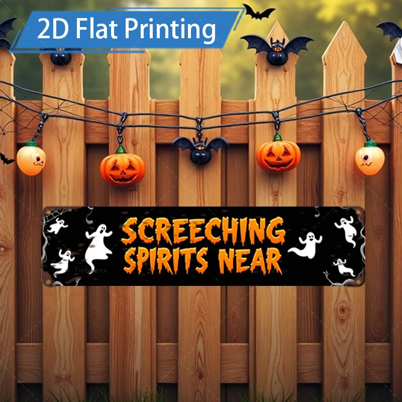 

1 шт. металлический знак, 4x16 дюймов, возле знака духов на Хэллоуин, 2D плоская печать, праздничный декор