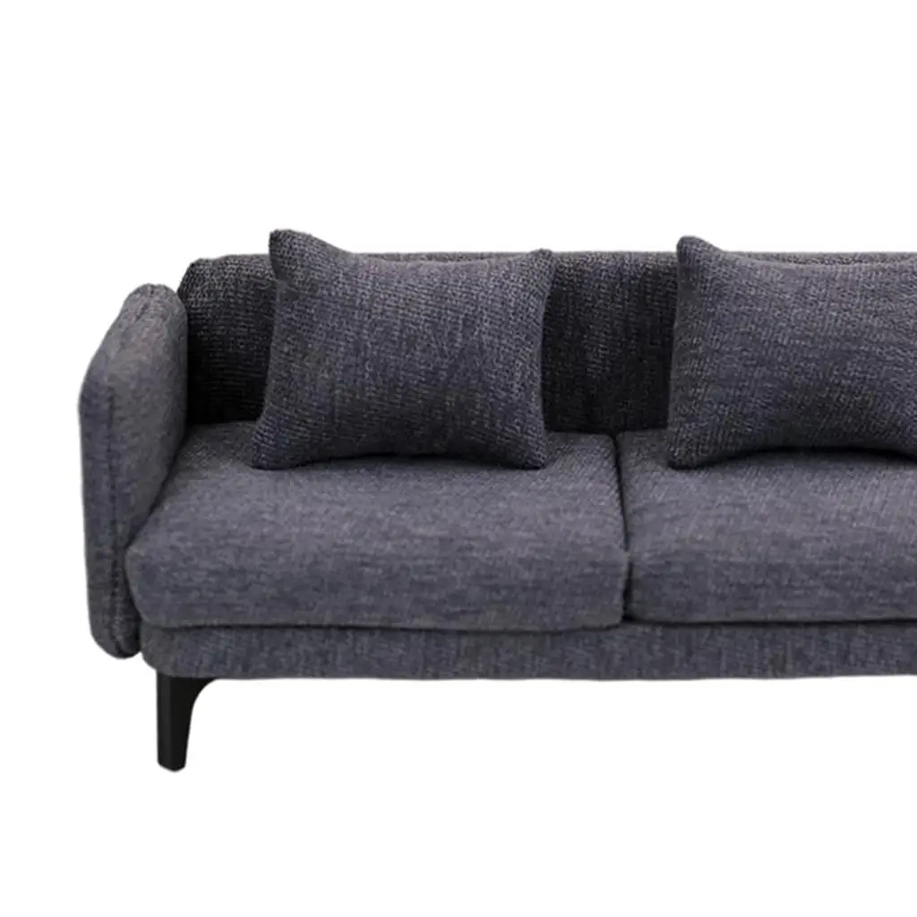 Miniaturowa sofa do domku dla lalek, podwójna sofa do domku dla lalek / zabawka do domku dla lalek w skali 1:2