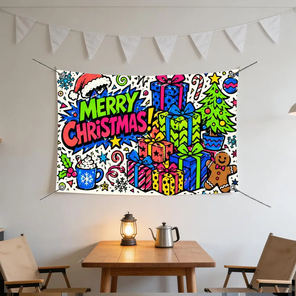 Neon Pop Christmas Carnival Series Flags Specialized for indoor and outdoor home decorations, outdoor camping, and bar parties