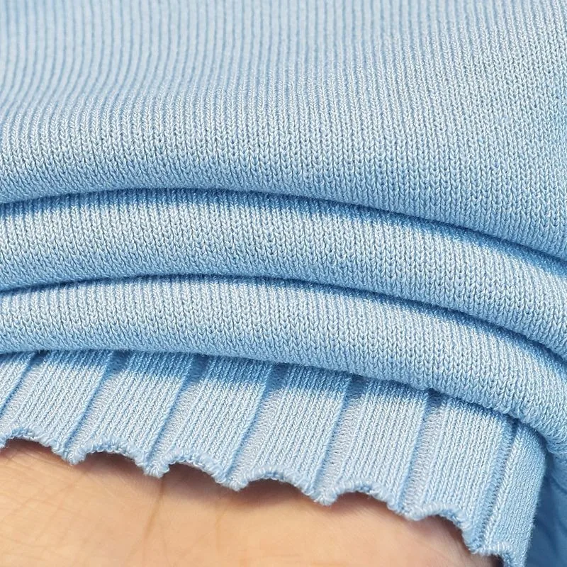 Summer Sweater Korean Fashion Style Contrast Single Solid Short Sleeve Knitted Cardigan Ice Silk Thin New Casual Female Tshirt