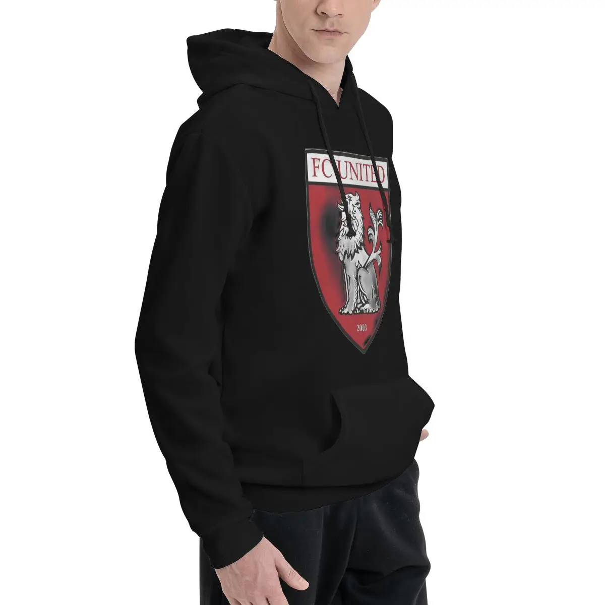 Chicago FC United Logo Usl-rmbg Casual Men's Fleece Hoodie - Soft Polyester Fabric, Ideal for Winter Warmth and Everyday Comfort