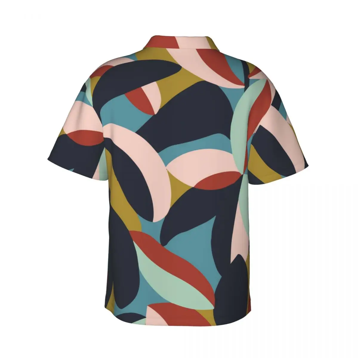 Hawaii Shirt Beach Abstract Color Block Blouses Leaf Print Vintage Casual Shirts Men Short Sleeves Streetwear Clothing