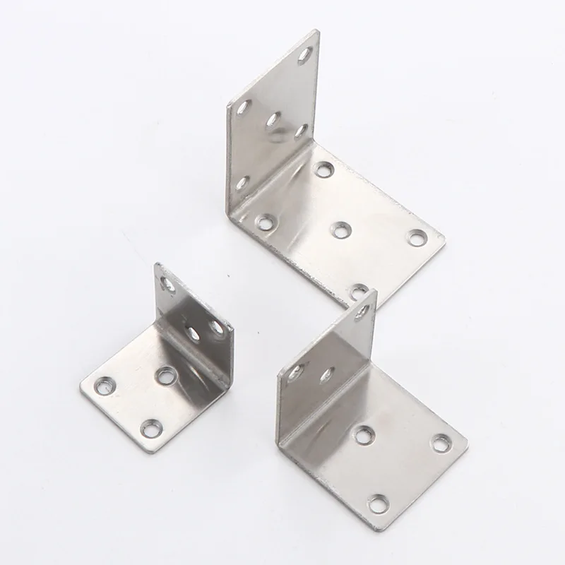 

8Pcs Corner Brackets Corner Braces L Type Thick Stainless Steel Corner Code 90 Degree Shelf Bracket Furniture Link Code Daily
