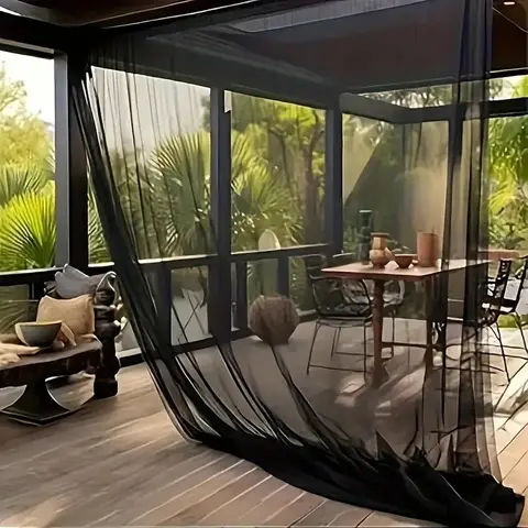2.4m Diy Outdoor Gazebo Curtain Sheer Mesh Netting Mosquito Insect Screen Pergola Canopy Net Garden Decoration Net