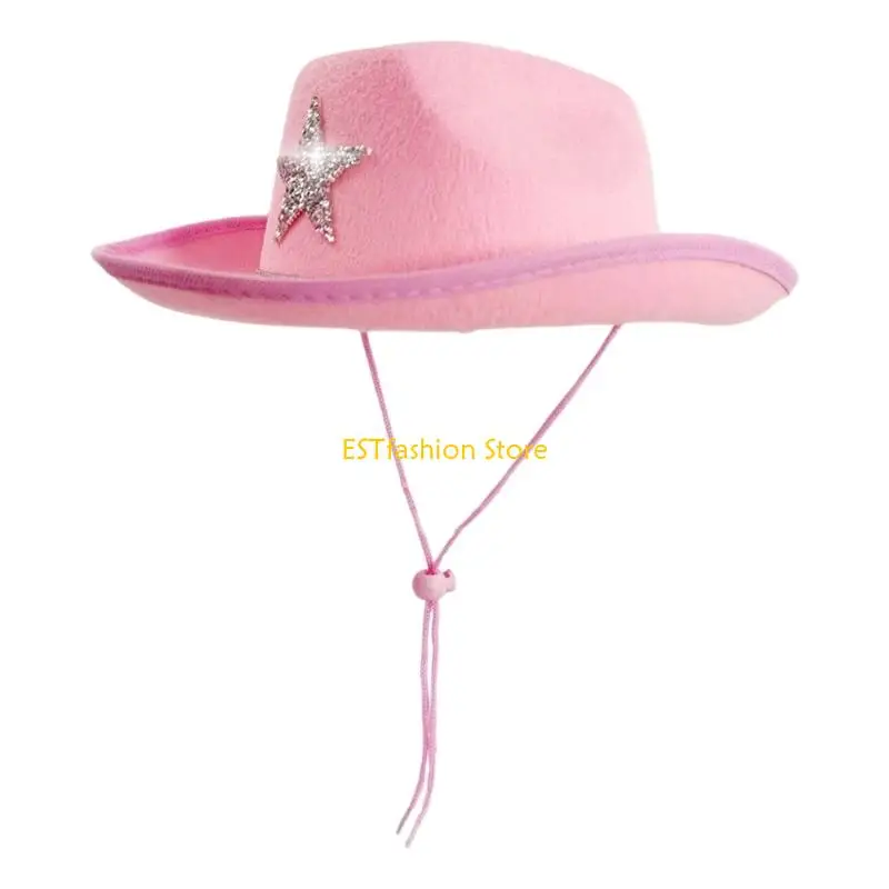 y5gc-ラインストーンスター西部カウボーイ帽子少年少女ソフトコスプレ-fedoras-帽子コスチュームアクセサリー子供のためのハロウィンパーティー