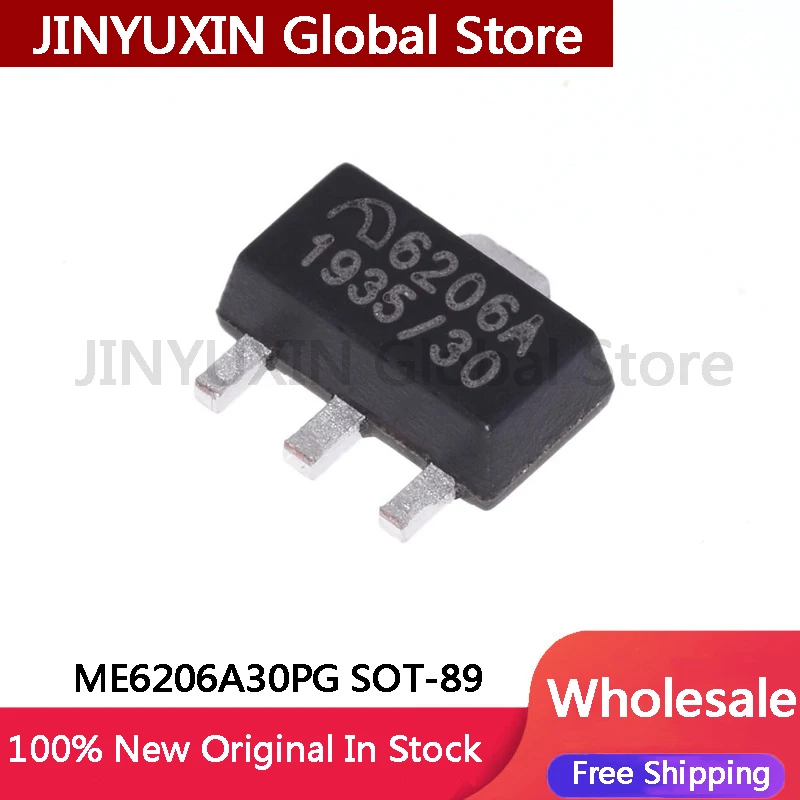 100-1000Pcs ME6206A30PG 6206A  3.0V SOT89 IC In Stock Wholesale