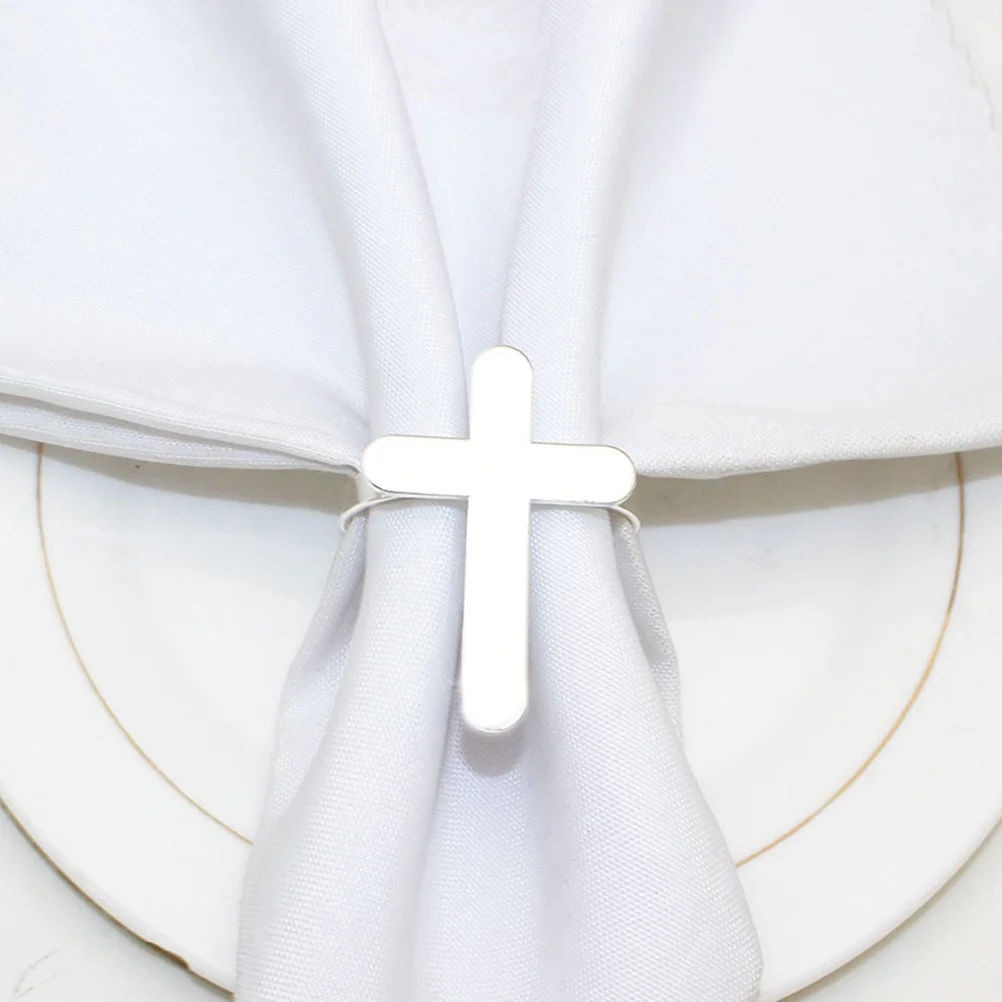 

6 Pcs Scoop Napkin Ring Rings for Napkins Hotel Table Ornament Decoration Weddings Silver Holders Bride