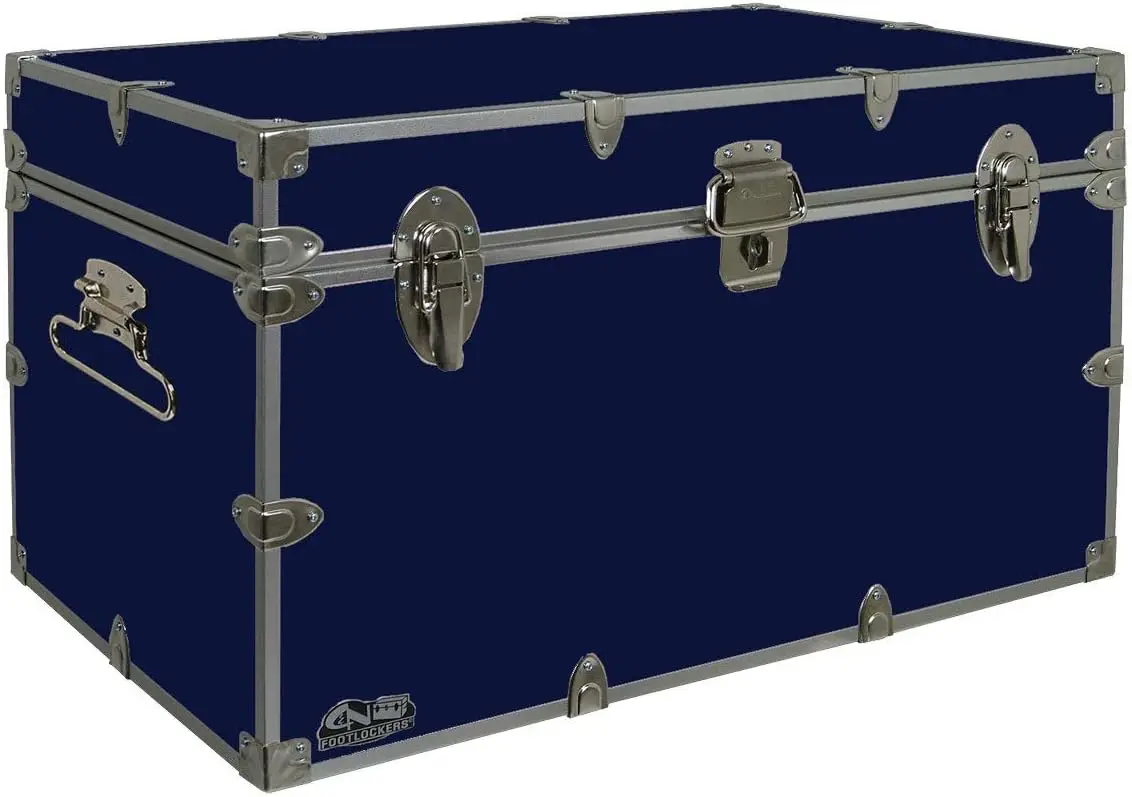 Footlockers  XL Graduate Storage Trunk  Made in the USA  STEEL Footlocker for College Dorm Room & Summer Camp  32 x 18 x