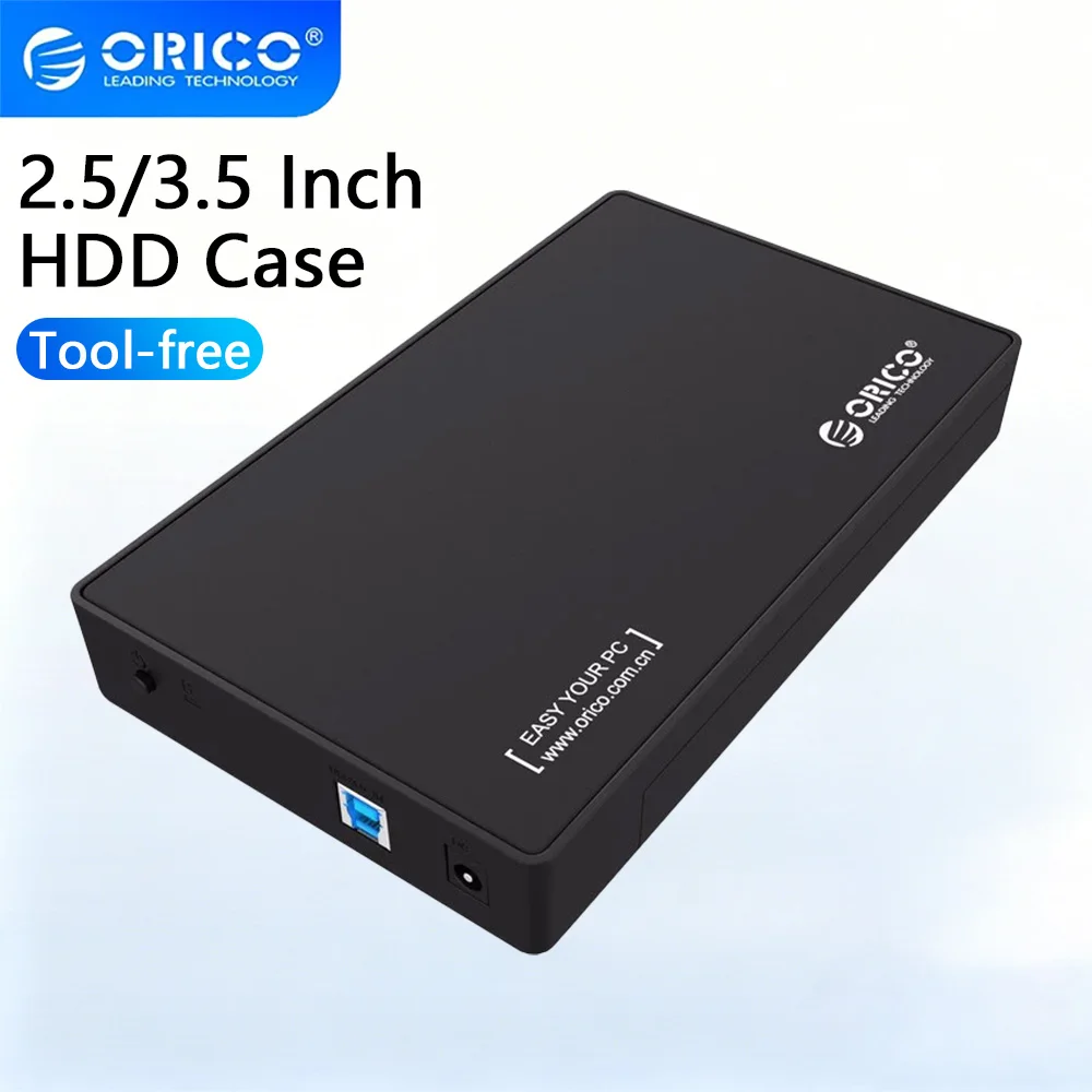 ORICO 3.5 Inch HDD Case Bulit-in Power 12V Portable SATA to USB 3.0 Hard Drive Enclosure Adapter for 2.5 3.5 SSD HDD Disk Case