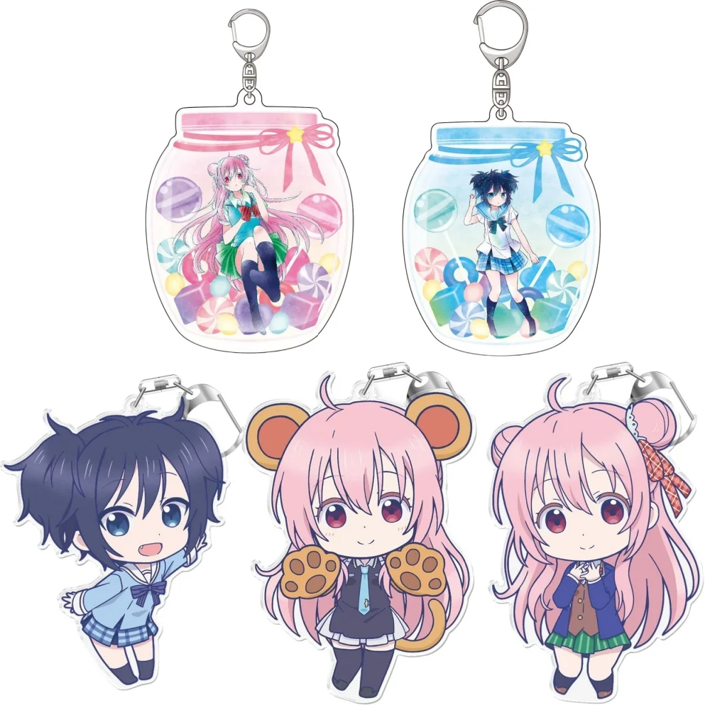 

Anime Peripheral Store Happy Sugar Life Satou Matsuzaka Gaugau Acrylic HD Figure Keychain Pendant Decor Charm Gifts About 6cm
