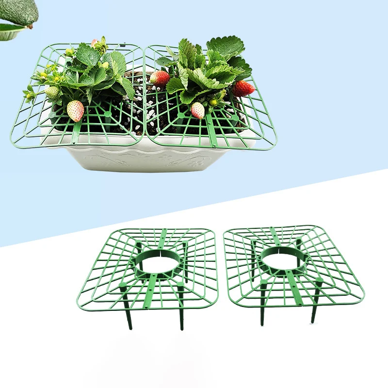 

square Strawberry Stand Frame Holder Balcony Planting Rack Fruit Support Flower Climbing Vine Pillar Gardening Stand