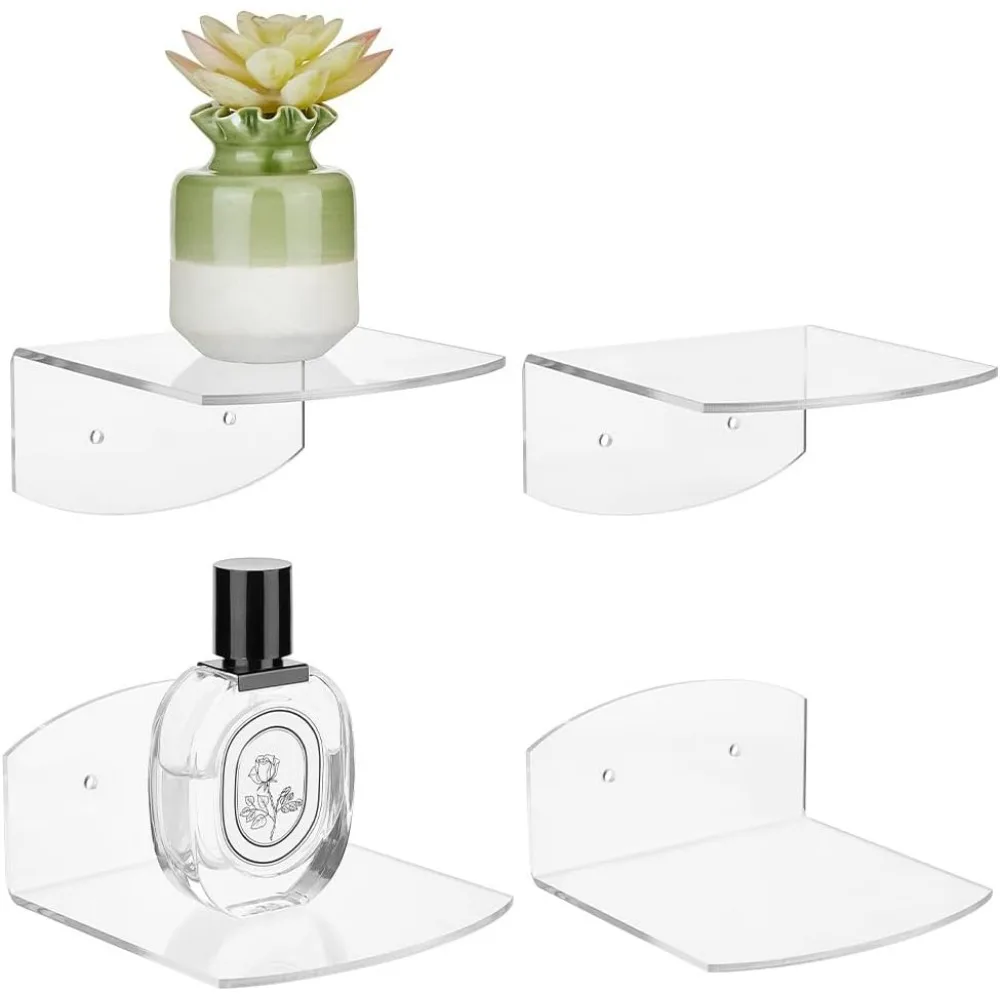 4 Sets Acrylic Floating Shelves, 4.4