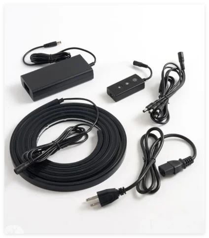 Neon Waterproof Wall Panels With 13*8MM Led Light 24V Full Black Neon Light 24V Optional Slat Wooden Wall Light Kit