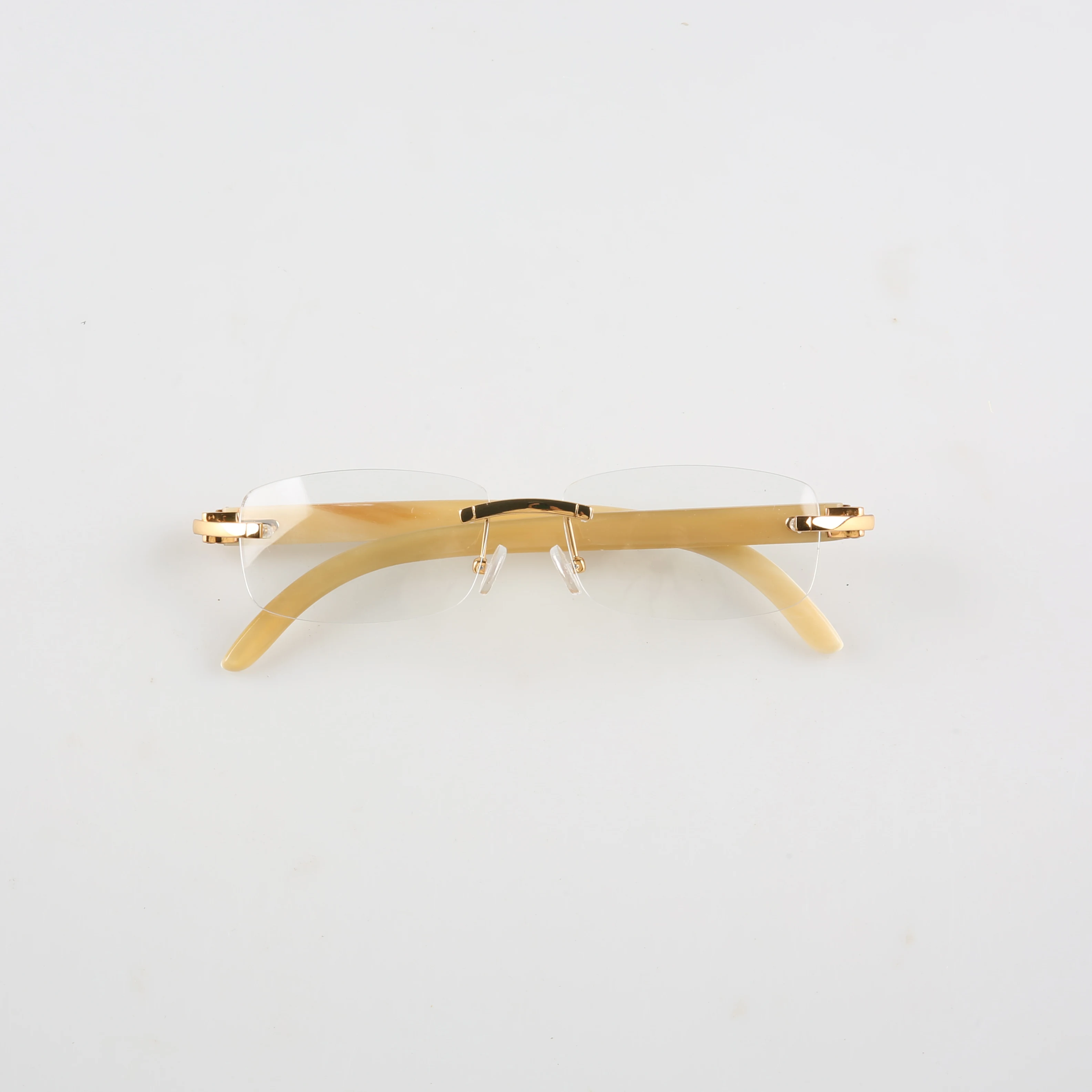 Eyeglass Frames Classic Square Rimless Vintage Handmade White Horn Prescription Man Glasses Frames Unique Optical Lenses Eyewear
