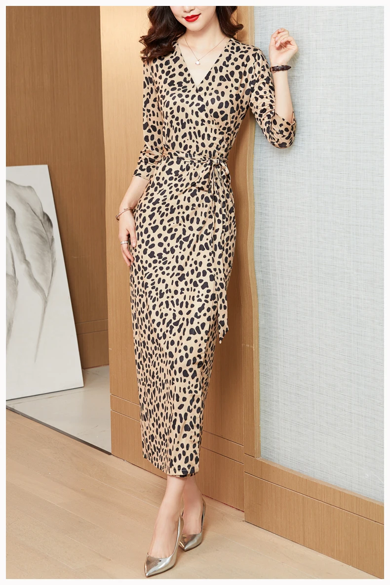 

new spring autumn Fashion casual plus size office lady mid age female women stretch dress