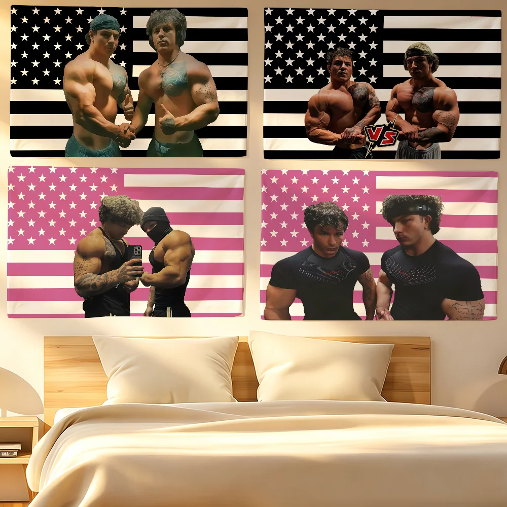 The T-Tren T-Twins Flag Tapestries Halloween For Classroom Dormitory Camping Picnic Party Cheering Home Indoor Outdoor Decor