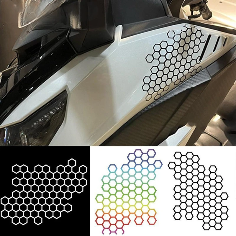 ISGTDRM Motorcycle Sticker Honeycomb Helmet Decals Stickers Car Refit Creative Body Decoration Decals Waterproof Bumper Sticker