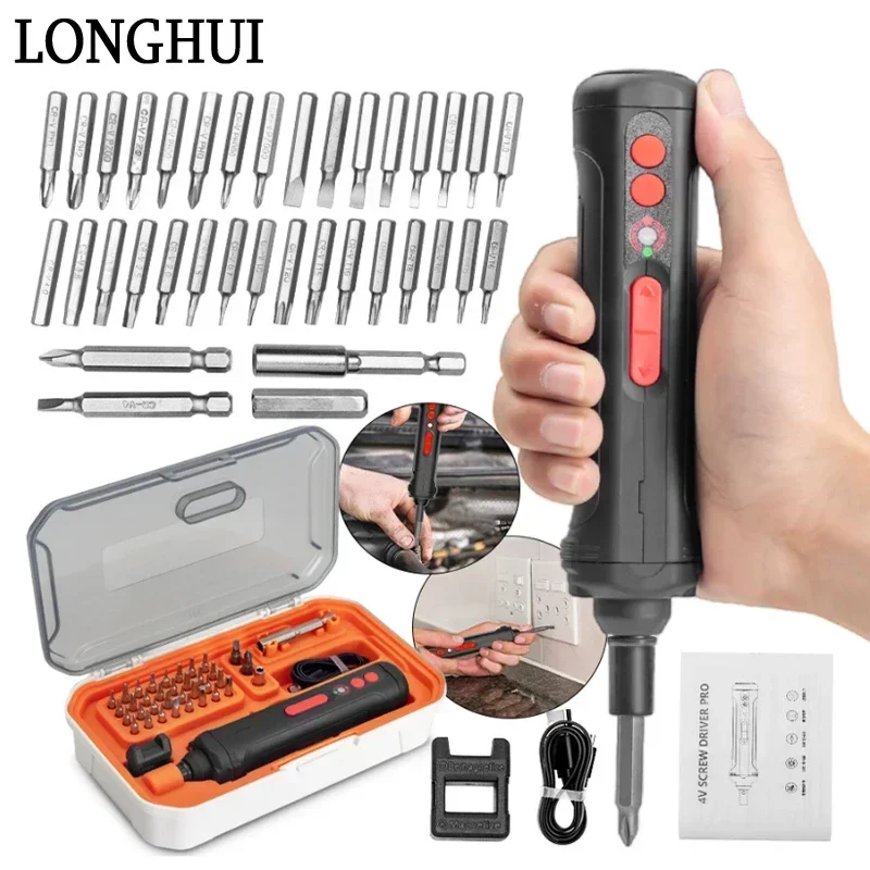 

4.2V Cordless Electric Screwdriver Portable Electric Maintenance Driver Lithium Battery Storage Screw Disassembly Repair Tools